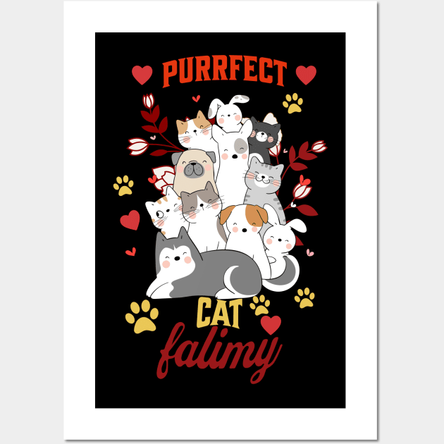 Purrfect Cat Family Wall Art by NICHE&NICHE